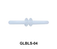 Glass Barbell with Two Trasparent Silicon Ring Outer GLBLS-04